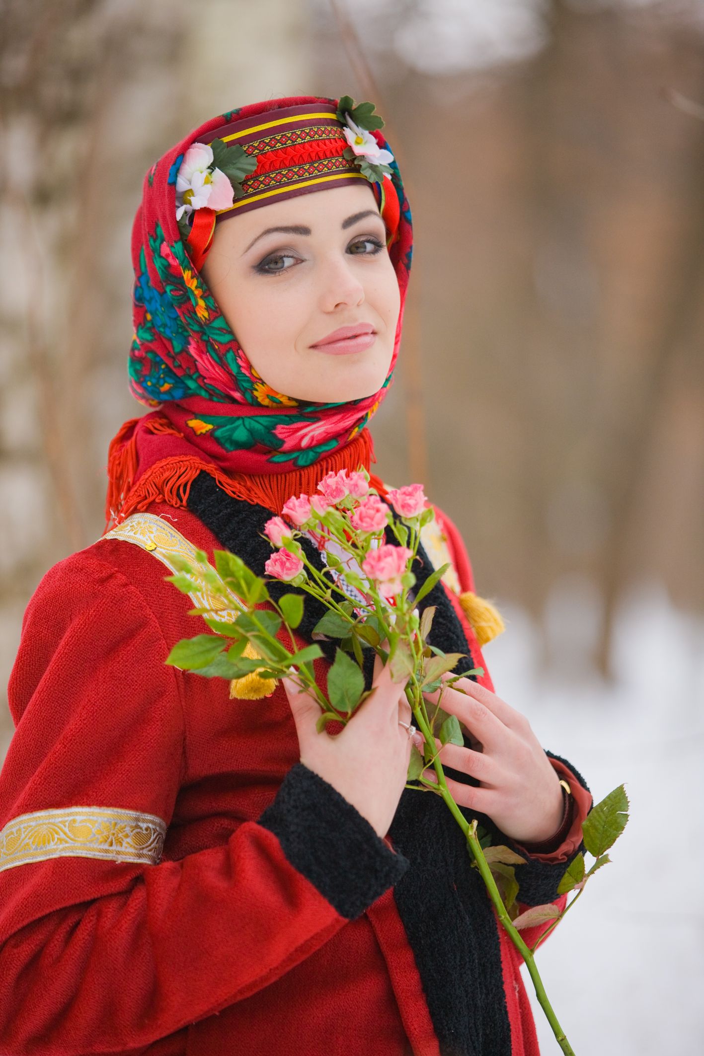 Sexy girl Girls in Slavic costumes in Anandeua
